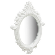 Specchio da Parete Stile Castello 56x76 cm Bianco 320356