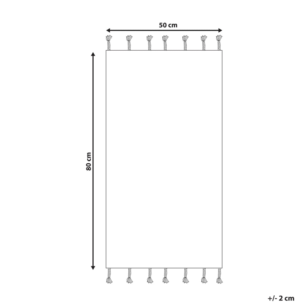 Tappeto da bagno in cotone beige 50 x 80 cm Forma rettangolare Tappeto da bagno con nappe decorative Accessori da bagno Design moderno