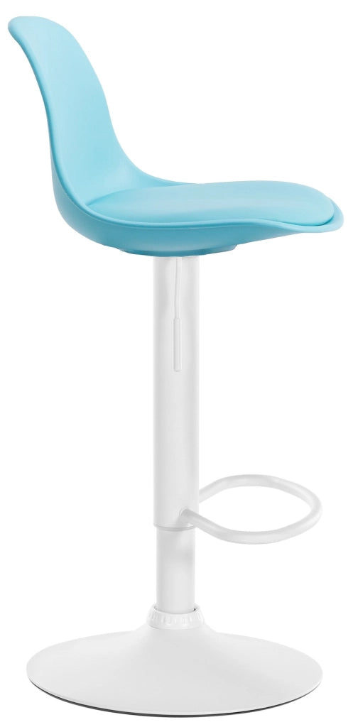 Sgabello di design KIEL in polipropilene e similpelle bianco,blu