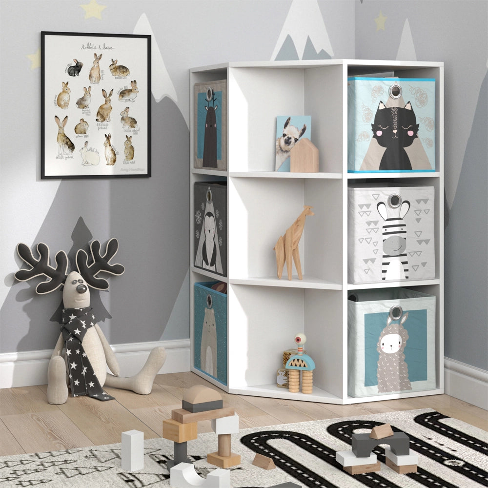 Vicco Libreria bambini Bianco 64 x 107.8 cm con 6 scatole pieghevoli opt.2