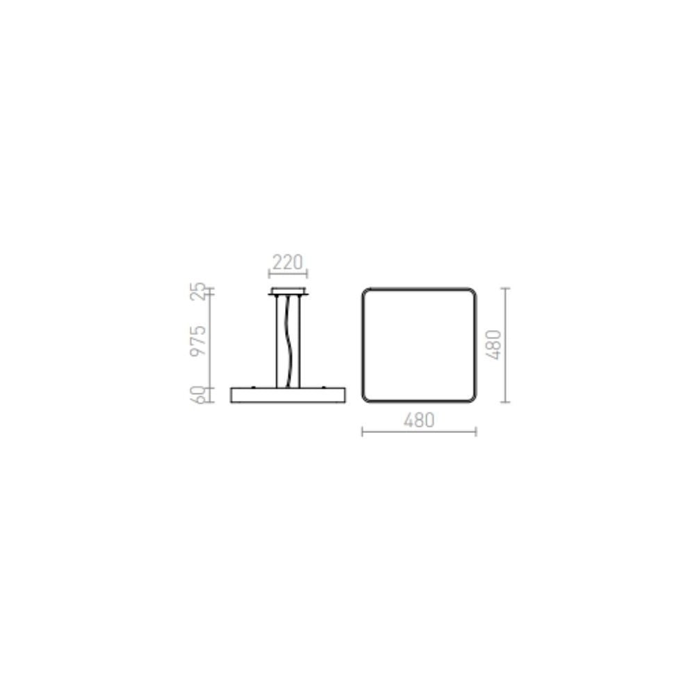 Lampadario Lampada MENSA SQ 48 a sospensione bianco 230V LED 56W 3000K