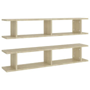 2 pz Mensole Parete | Mensola sospesa Rovere Sonoma 105x18x20cm Legno Multistrato