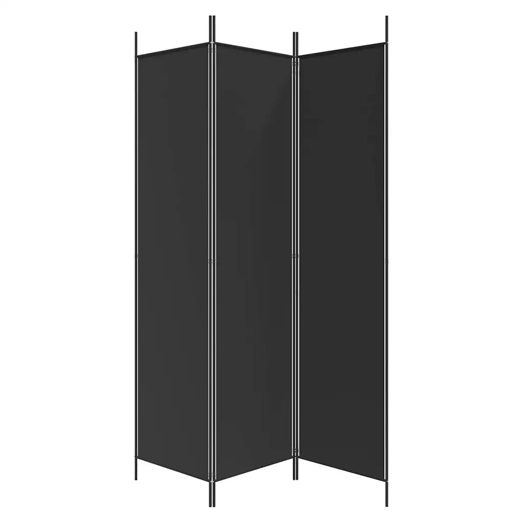 Divisorio Ambienti | Divider per stanze | Paravento a 3 Pannelli Nero 150x200 cm in Tessuto