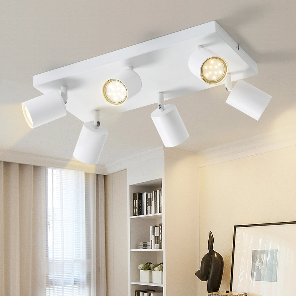 ZMH Faretto da soffitto 6 luci GU10 orientabili 330° moderni per cucina corridoio