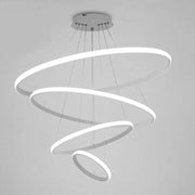 Trade Shop - Lampadario Sospeso Led 120w 4 Cerchi Pendente Rotondo Anelli Bianco Luce 6500k 50316 -
