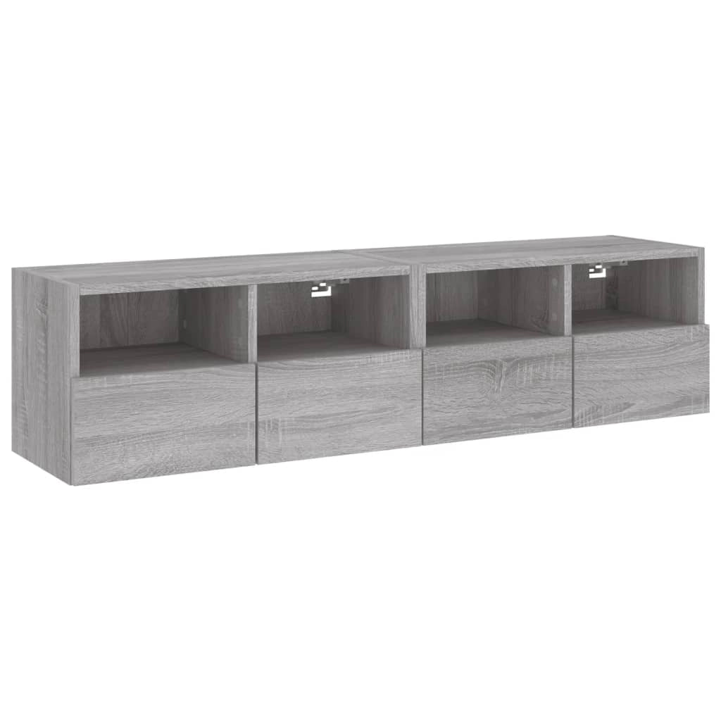 Mobile TV multimediale da parete mensola TV credenza TV per sala da pranzo soggiorno camera da letto 2 pezzi Sonoma 60 x 30 x 30 cm legno ingegnerizzato grigio 02_0029031