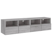 Mobile TV multimediale da parete mensola TV credenza TV per sala da pranzo soggiorno camera da letto 2 pezzi Sonoma 60 x 30 x 30 cm legno ingegnerizzato grigio 02_0029031