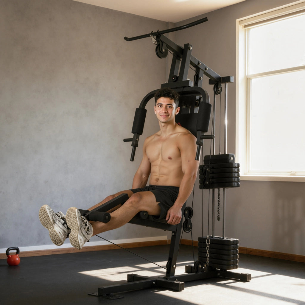 Attrezzatura Palestra Multifunzione con Stack 65 kg ¨C zephmum ¨C Nero