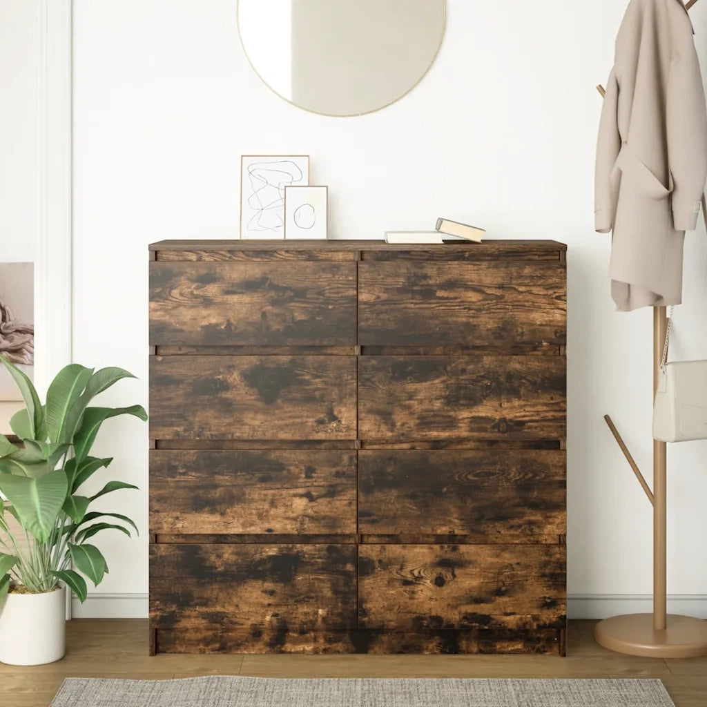 Credenza Rovere Fumo 100x35x99 cm in Legno Multistrato