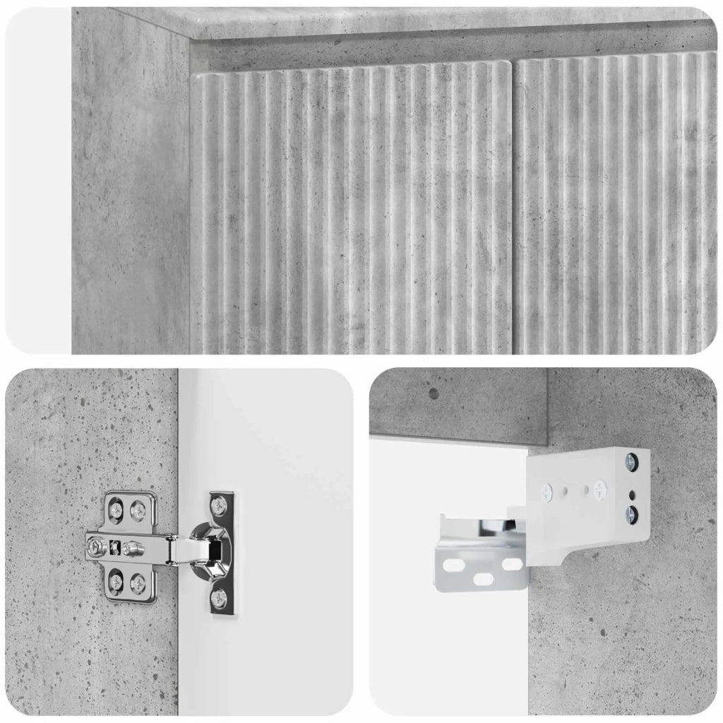 Set di mobili per il bagno Grigio Cemento Legno ingegnerizzato 3404323
