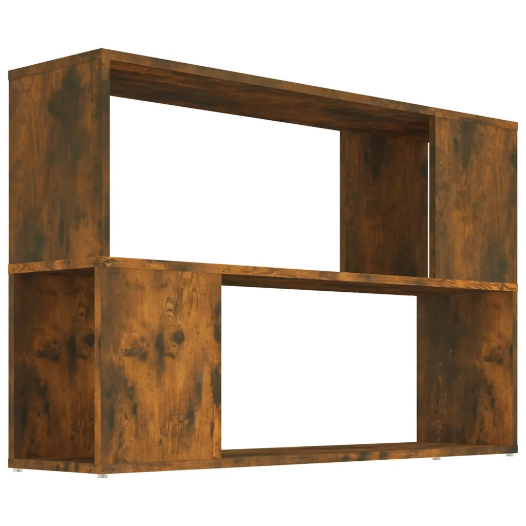 Libreria-Scaffale per Libri-Mobile di Stoccaggio Rovere Fumo 100x24x63 cm in Legno Multistrato