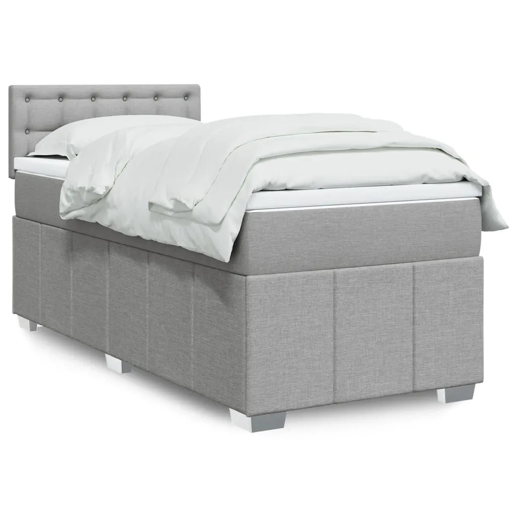Giroletto a Molle con Materasso Grigio Chiaro100x200 cm Tessuto 3289293