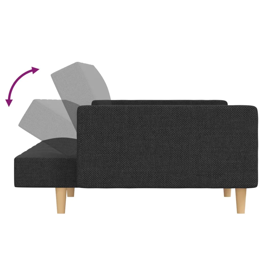 Divano letto | Sof¨¤ letto | Letto singolo a 2 Posti con 2 Cuscini Grigio Scuro in Tessuto
