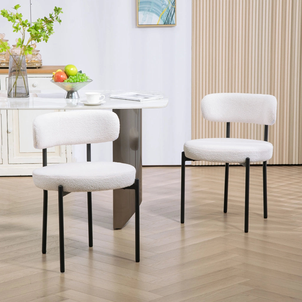 Set Sedie da Pranzo Imbottite ¨C Zephmum ¨C Cremewei? Struttura Metallo