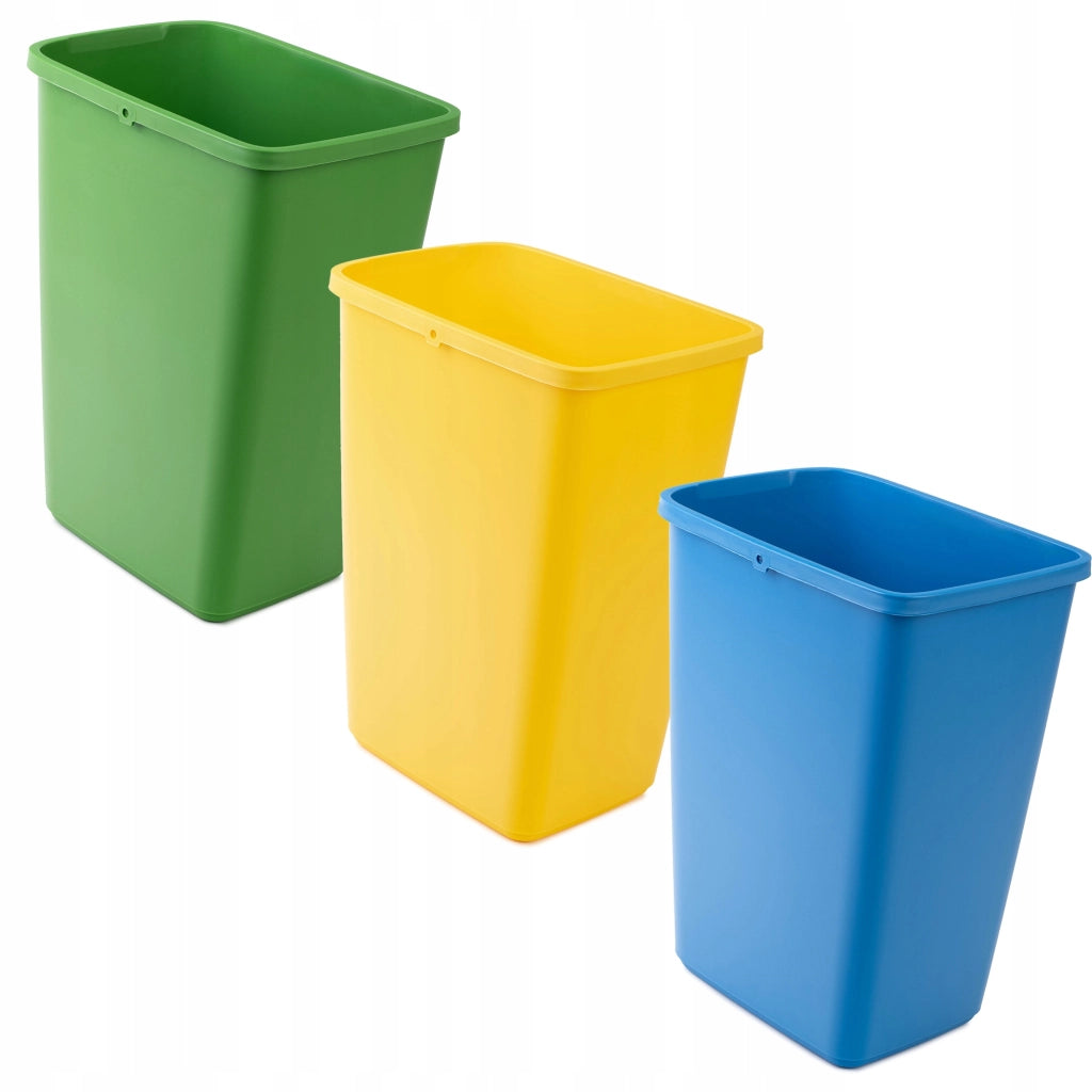 Set di 3 contenitori per la raccolta differenziata KADAX da 12 litri.