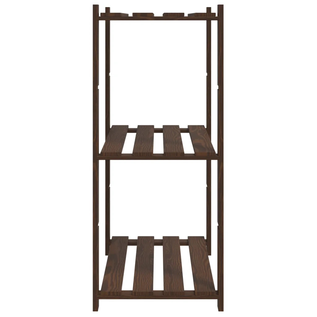 Scaffale a 3 Livelli Marrone 80x38x90 cm in Legno di Pino 373397