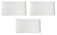 Set 3 Vassoi Rettangolari 28x14x1,7 cm in Porcellana Allluminica Kaleidos Aluxina Bianchi