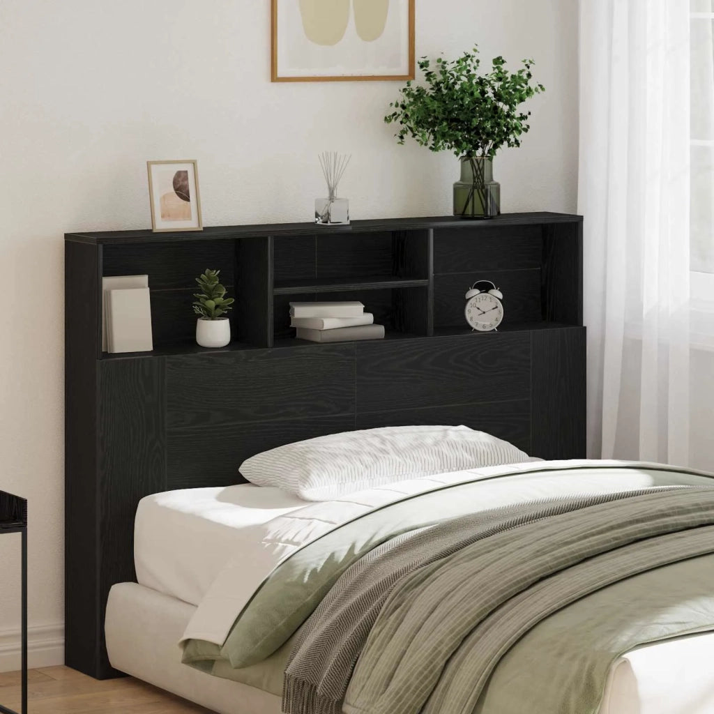 Testata del letto Rovere Nero Legno ingegnerizzato 862752