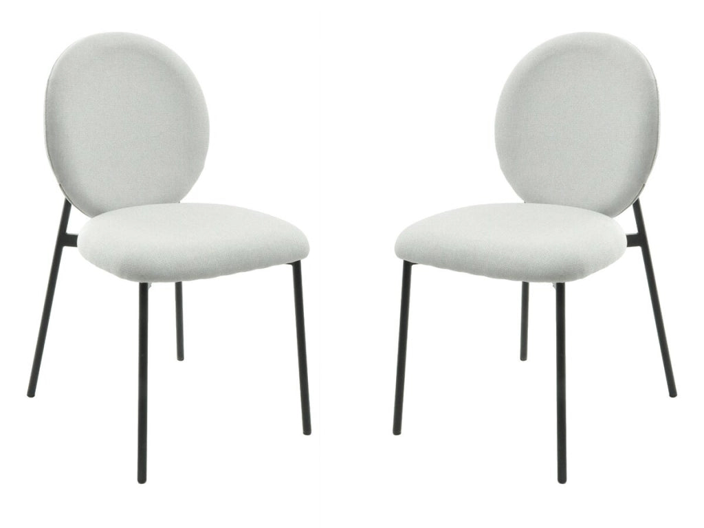Set di 2 sedie da pranzo "Perla" in metallo - Grigio chiaro