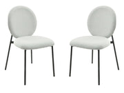 Set di 2 sedie da pranzo "Perla" in metallo - Grigio chiaro