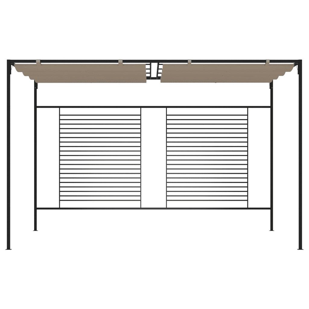 Gazebo con Tetto Retrattile 3x4x2,3 m Grigio Talpa 180 g/mÂ²