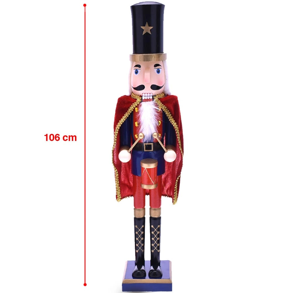 Soldato Schiaccianoci di Natale in Legno Altezza 106 cm Decorazioni Natalizie