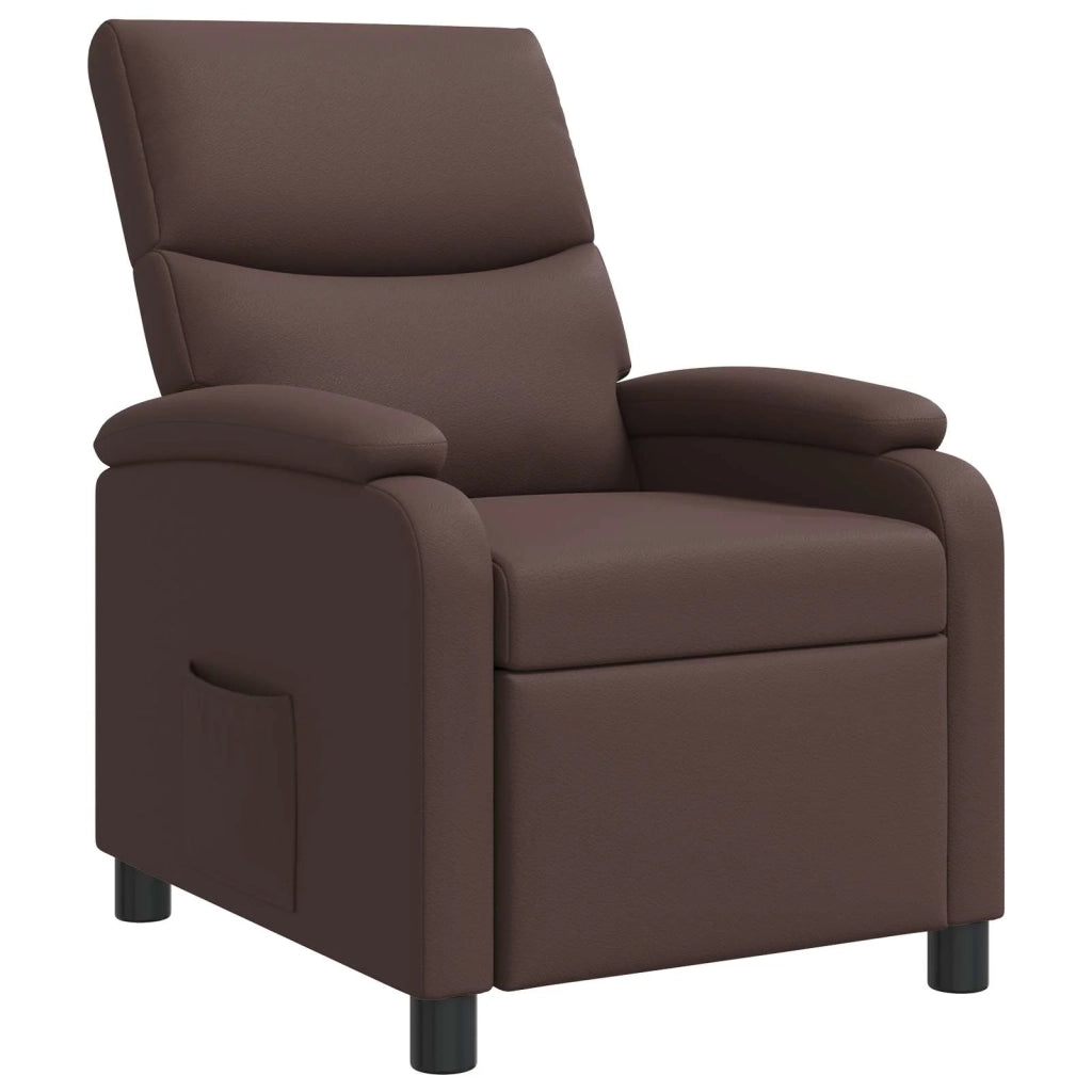 Divano Sedia-Poltrona reclinabile Marrone Similpelle 641209