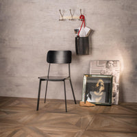 Set 4 Sedie 51x51,5xH82 cm in Legno e Metallo Woody Nero