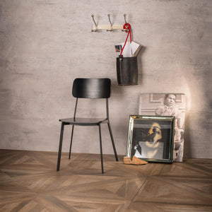 Set 4 Sedie 51x51,5xH82 cm in Legno e Metallo Woody Nero
