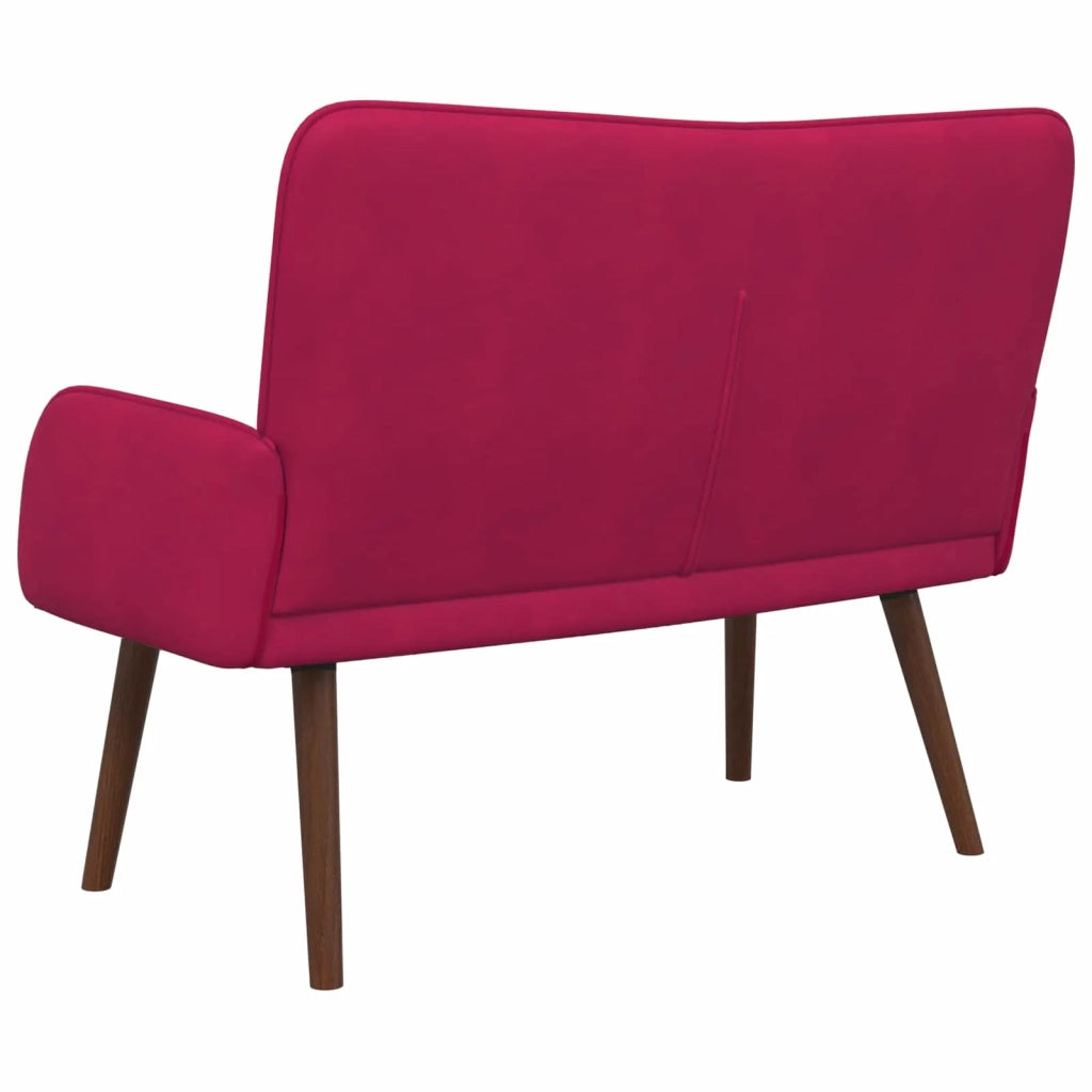 Sofa a Due Posti Rosso vino 115 x 61 x 87 cm Velluto