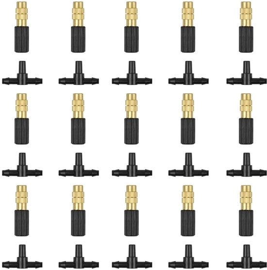 Kit di Irrigazione per Giardino Adattabile - Spray a Goccia per Giardino - 15 Aspiratori di Acqua - Kit di Spruzzatori per Giardino - Nero e Oro - Irrigazione per Piante - 

Modello: 
15 Spruzzatori di Acqua 

Specifiche Tecniche: 
- ...
