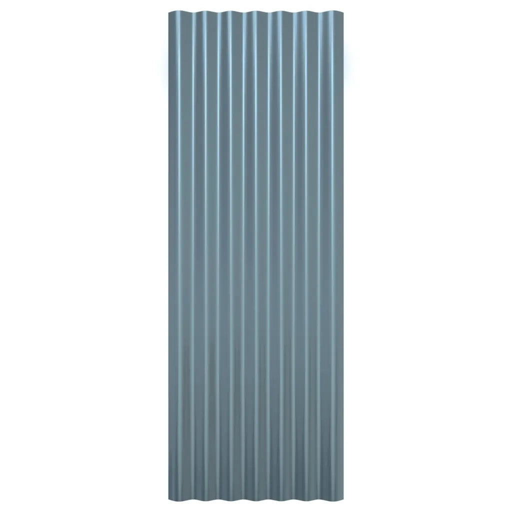 Pannelli Tetto 12pz Acciaio Verniciato a Polvere Grigi 100x36cm cod mxl 72418