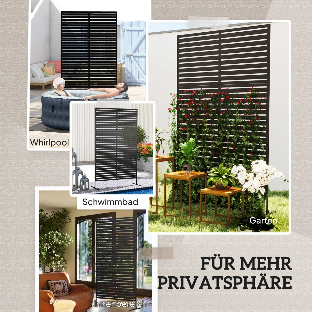 Separ¨¨ da Esterno in Metallo ¨C Xylo ¨C Design a Lamelle, Nero, Divisorio Decorativo per Giardino