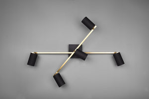 Plafoniera da Interno Attacco GU10 in Metallo Nero e oro