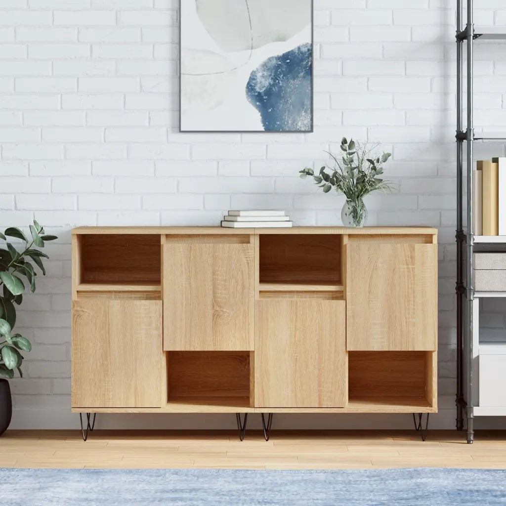 vidaXL Credenze 2 pz Rovere Sonoma in Legno Multistrato