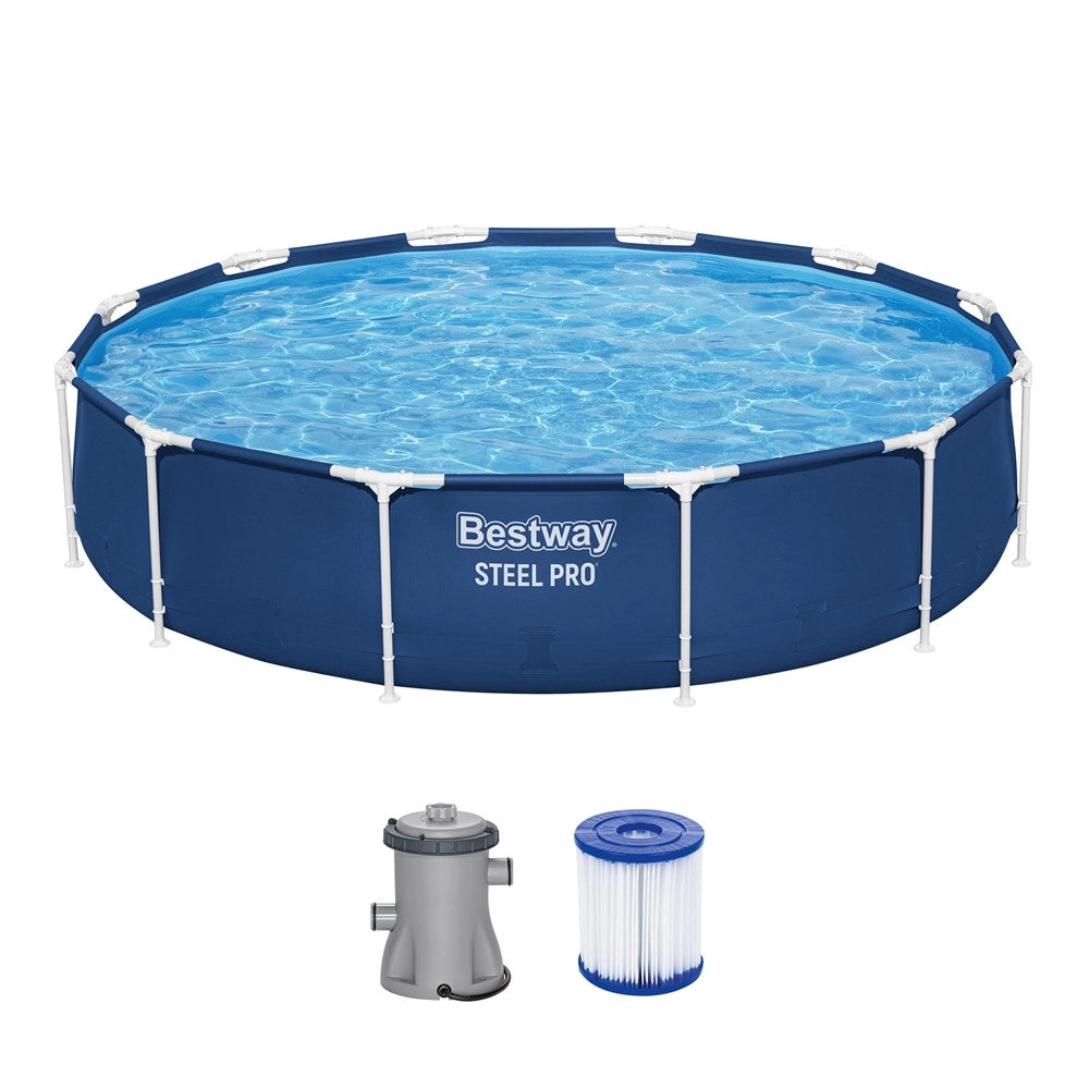 Trade Shop - Piscina  Fuori Terra Steel Pro Con Struttura Pompa Filtro ø 366 X 76 Cm Rotonda 56681 -