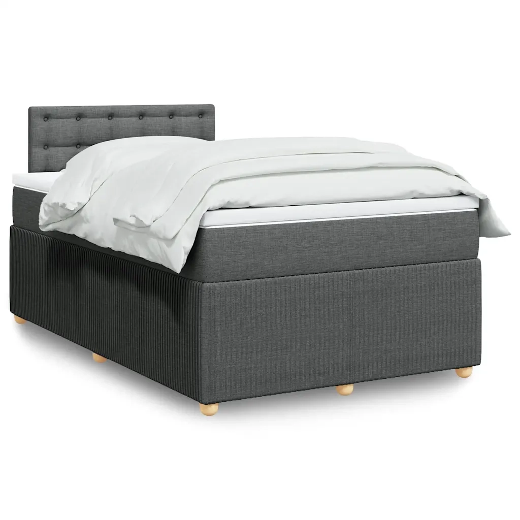 Giroletto a Molle con Materasso Grigio Scuro 120x190cm Tessuto 3287410