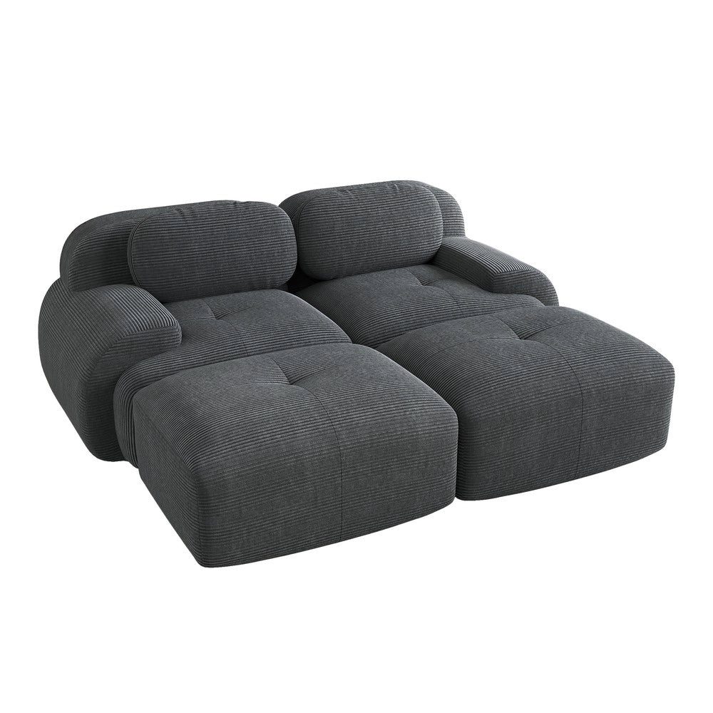 Divano 2 posti ¨C Minimal ¨C Grigio, con braccioli, imbottito, ergonomico, modulare, compatibile con chaise longue