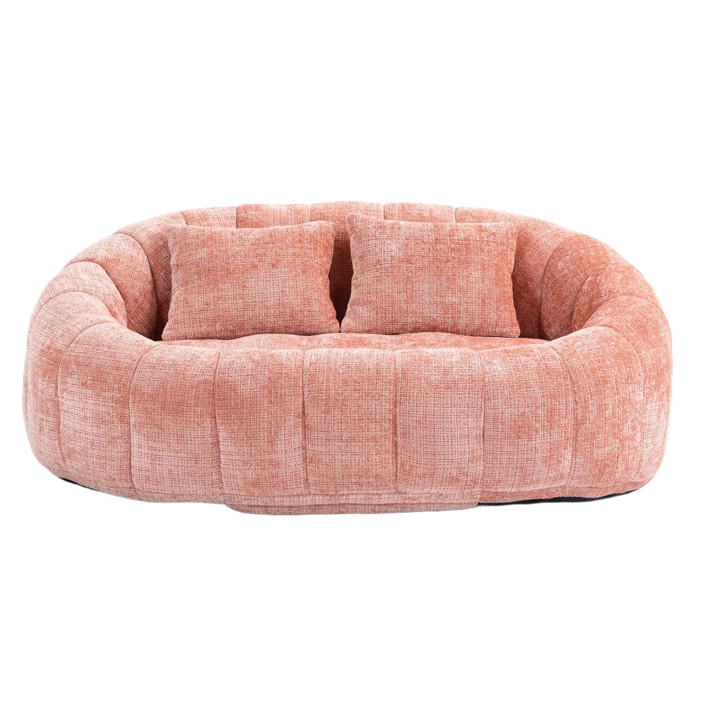Divano Pouf Sacco Lounge ¨C MINIMAL ¨C Rosa, Tessuto Chenille, Morbido