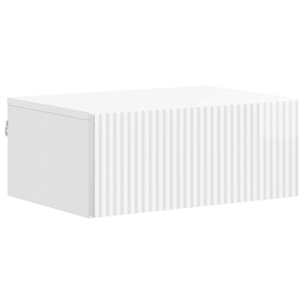 Mobiletto da notte a muro 2 pcs Bianco Lucido 49 x 34,5 x 20 cm