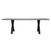 Tavolo Amantea 220x100 Alluminio Antracite Piano Resina Grigio Moia