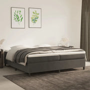 Struttura Letto a Rete a Molle-Giroletto Grigio Scuro 200x200 cm Velluto 667271