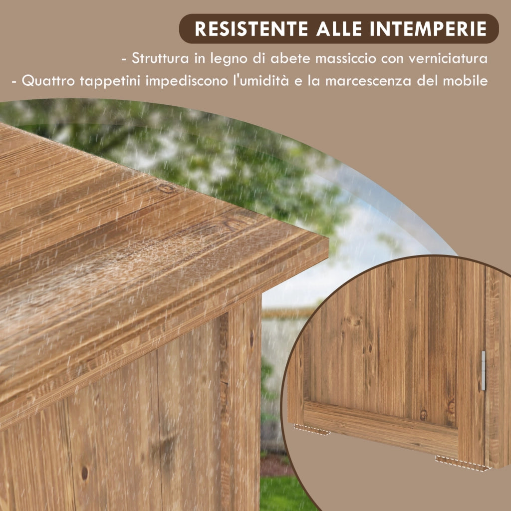 Casetta da Giardino in Legno a 2 Ante con Maniglie ¨C zephmum ¨C Marrone 77x55x72 cm