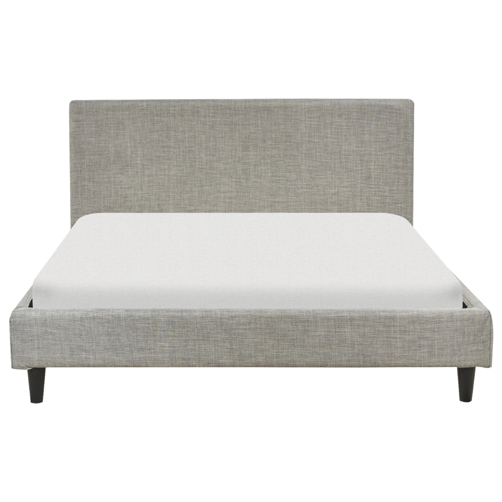 Letto matrimoniale in tessuto grigio chiaro con rete a doghe 140 x 200 cm stile contemporaneo