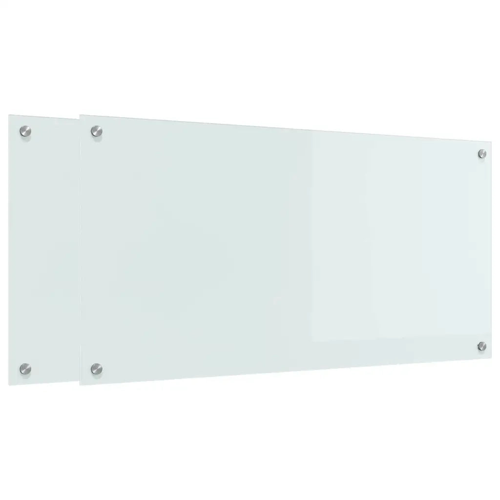 Schienale da cucina 2 pcs Bianco 100 x 50 cm vetro temperato 3415528