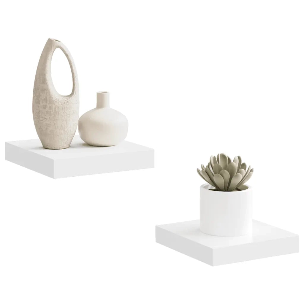 Scaffali a Parete 2 pz Bianco 23x23,5x3,8 cm in MDF cod mxl 33650