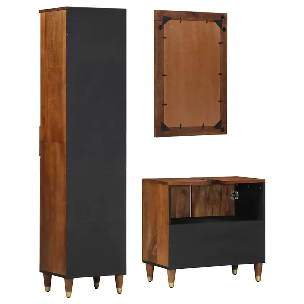 Set di Armadi da Bagno con cassetto 3 pcs Marrone miele