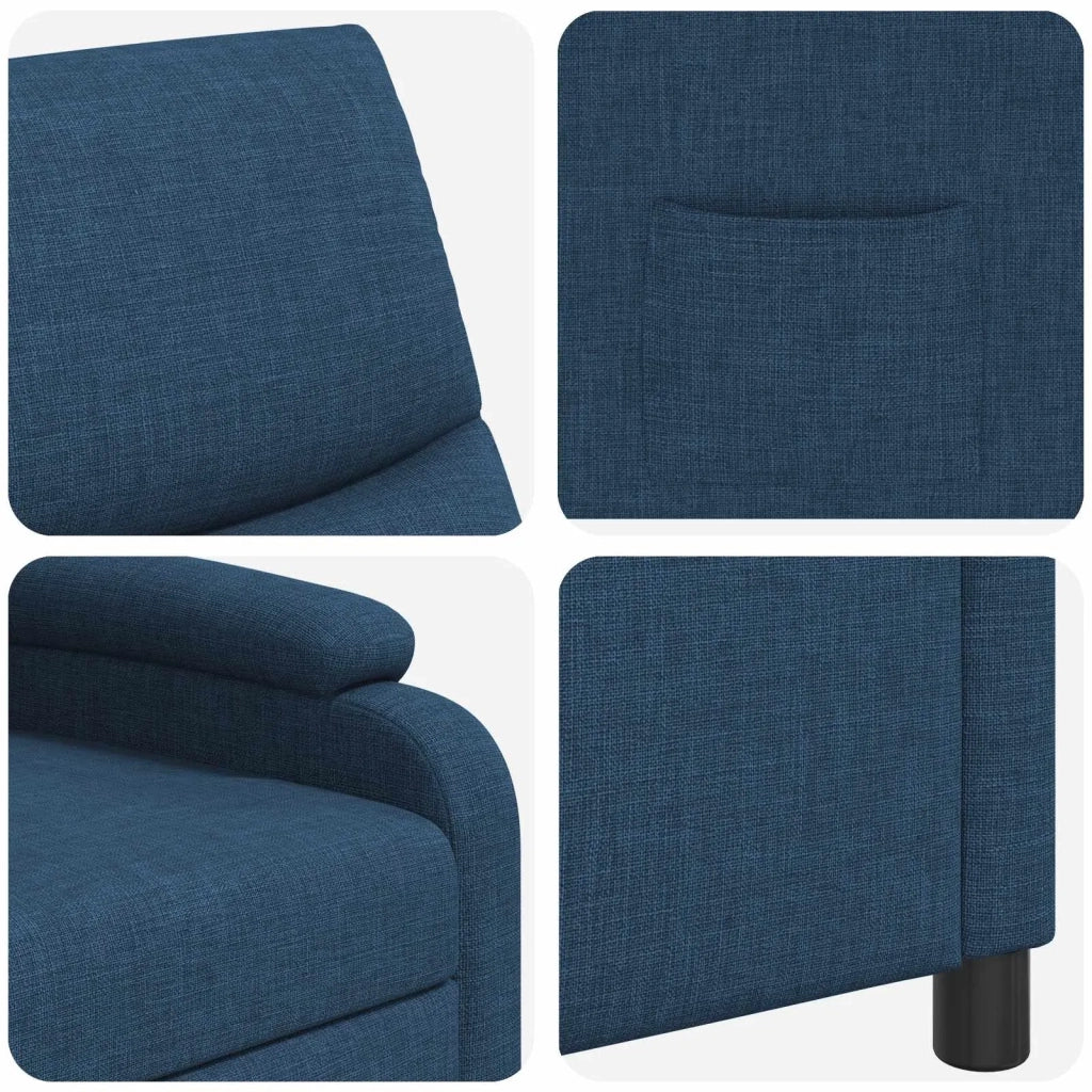 Divano Sedia-Poltrona reclinabile Blu Tessuto 128529