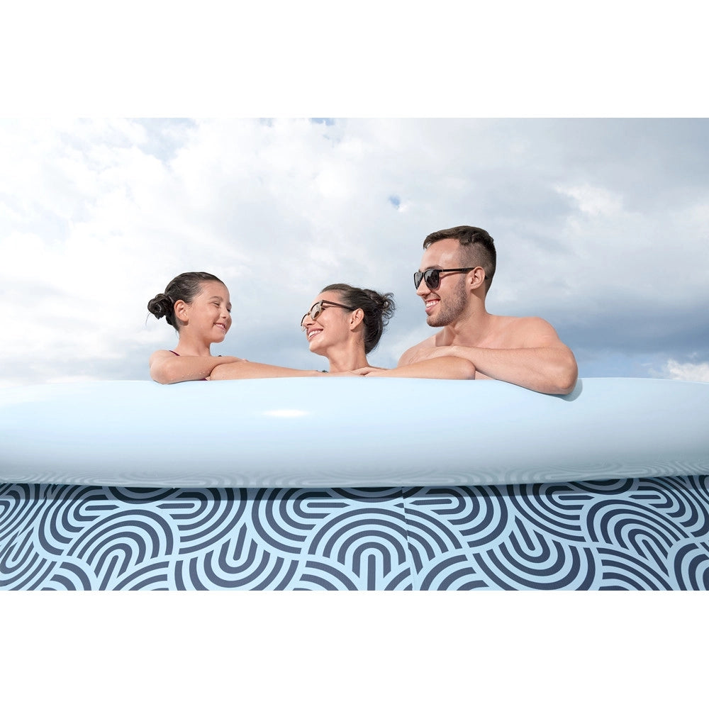 Trade Shop - Piscina Fuori Terra Fast Set Con Pompa Filtro ø457x84cm Design Geometrico Rotonda 57313 -