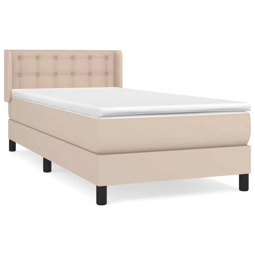 Giroletto a Molle con Materasso Cappuccino 90x200 cm Similpelle